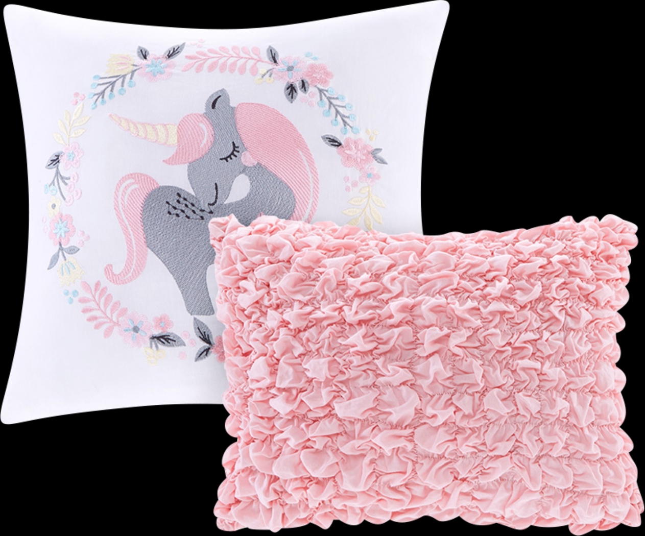 Kids Unicorn Clouds Pink Full/Queen Comforter Set - Thumbnail - Image 2