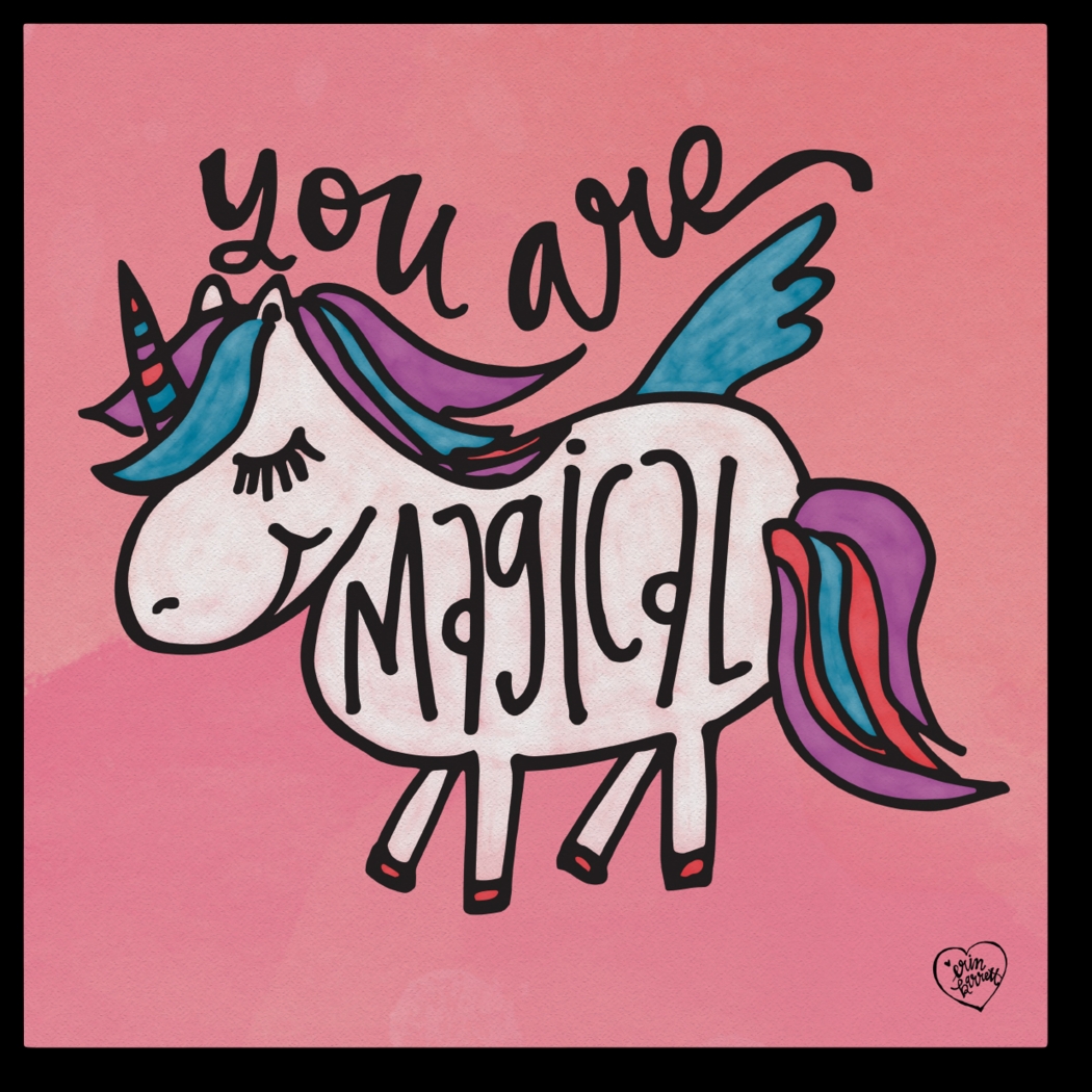 Kids Unicorn Flight Pink Artwork - Thumbnail - Image 1