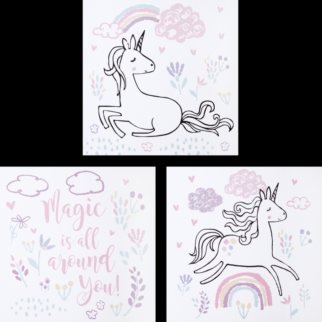 Kids Unicorn Land Pink 3 Pc Artwork - Thumbnail - Image 1