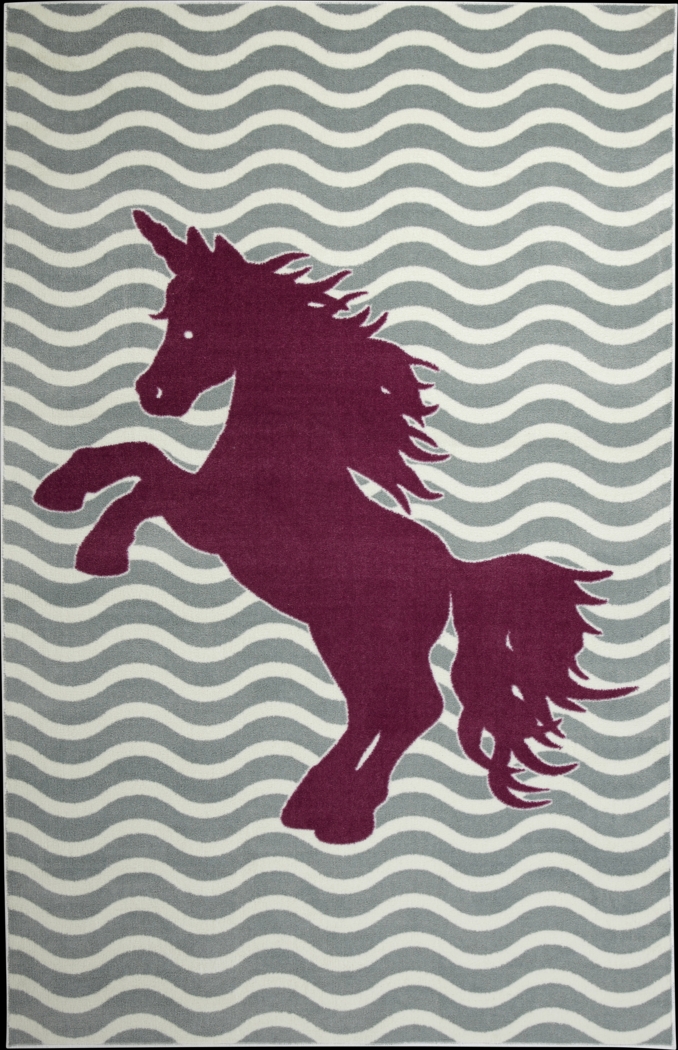 Kids Unicorn Way Gray 5' x 8' Rug - Thumbnail - Image 1