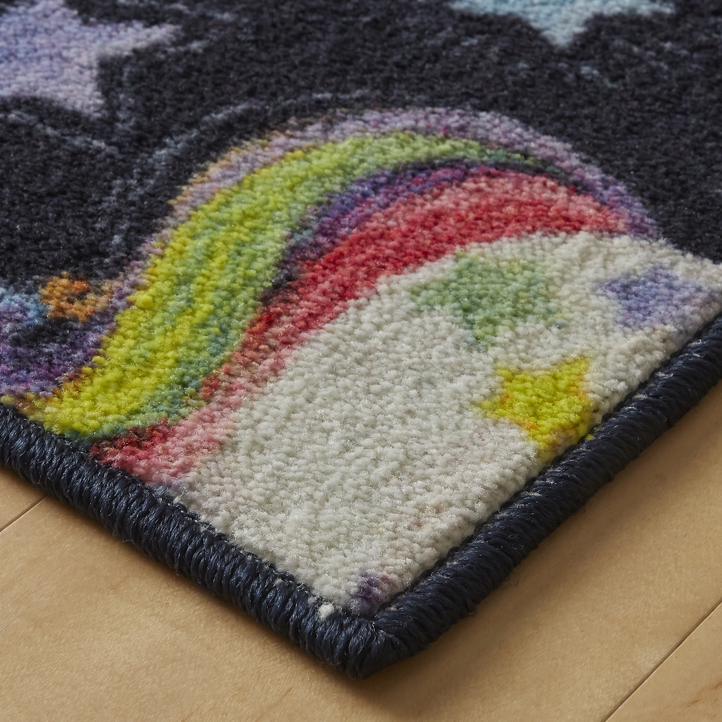 Kids Unicorns and Rainbows Blue 5' x 8' Rug - Thumbnail - Image 2