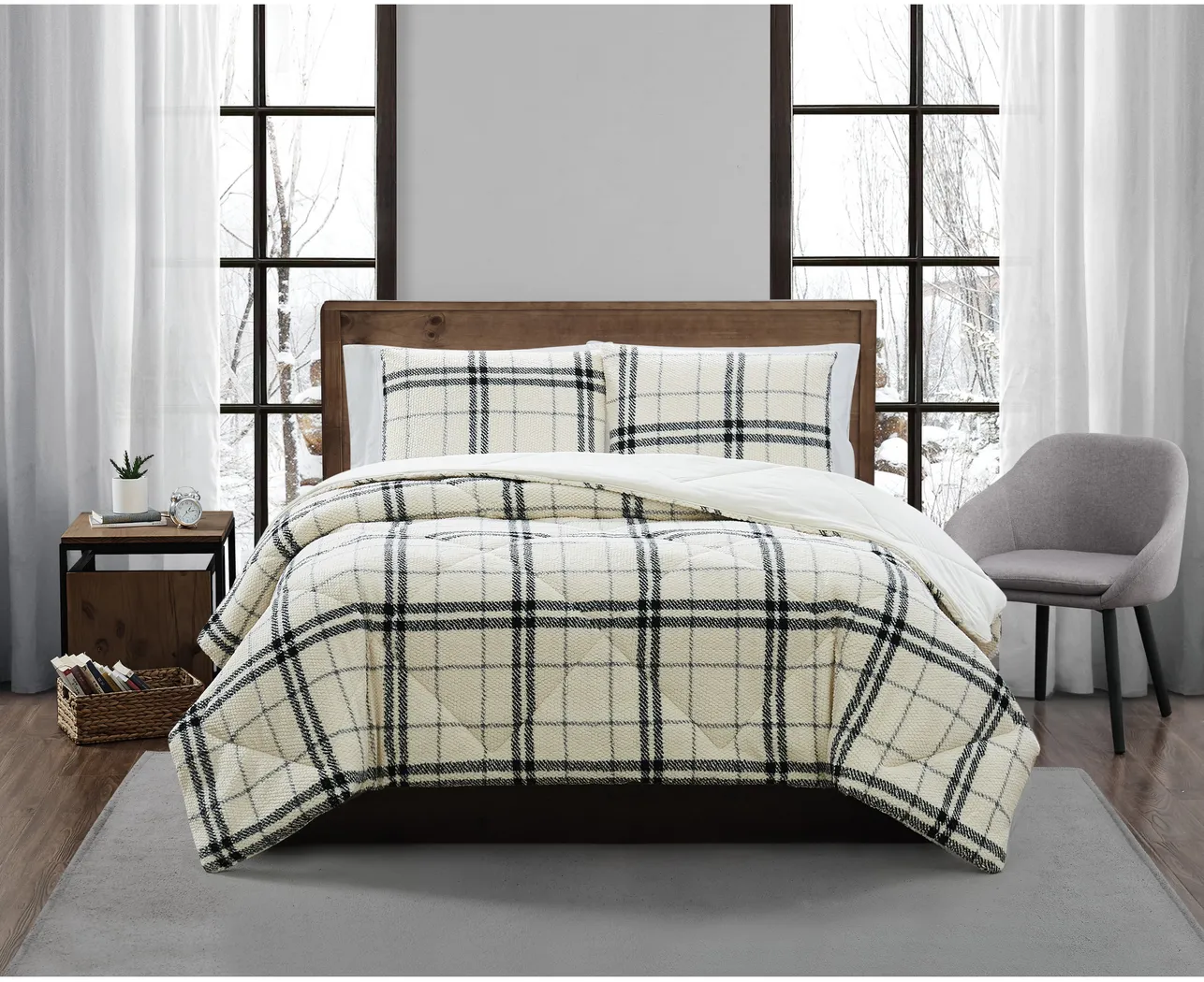 Kids Urban Cabin Charcoal 2 Pc Twin XL Comforter Set - Thumbnail - Image 1