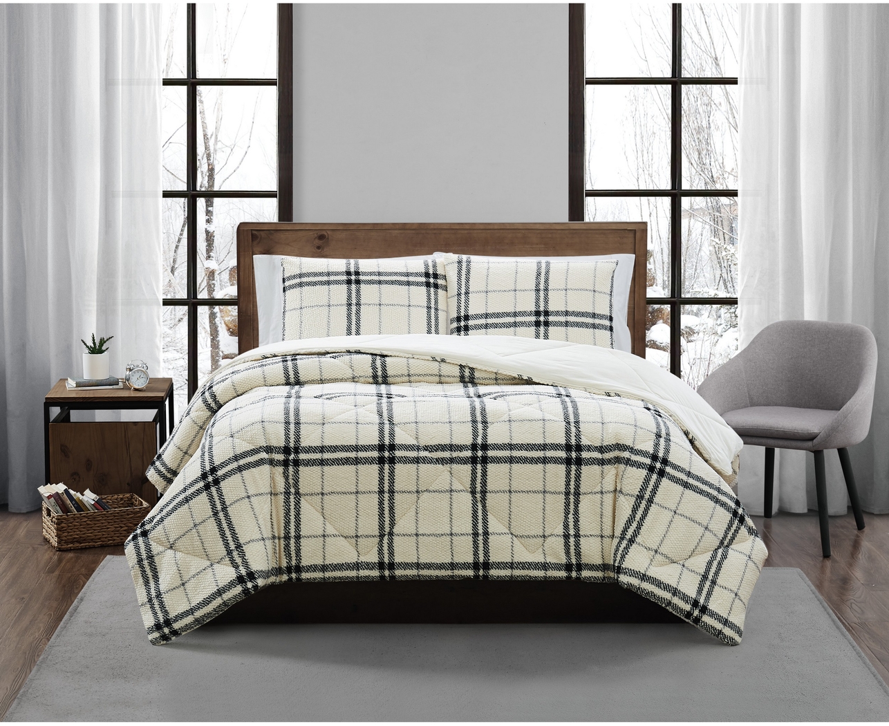 Kids Urban Cabin Charcoal 3 Pc Full/Queen Comforter Set - Thumbnail - Image 1