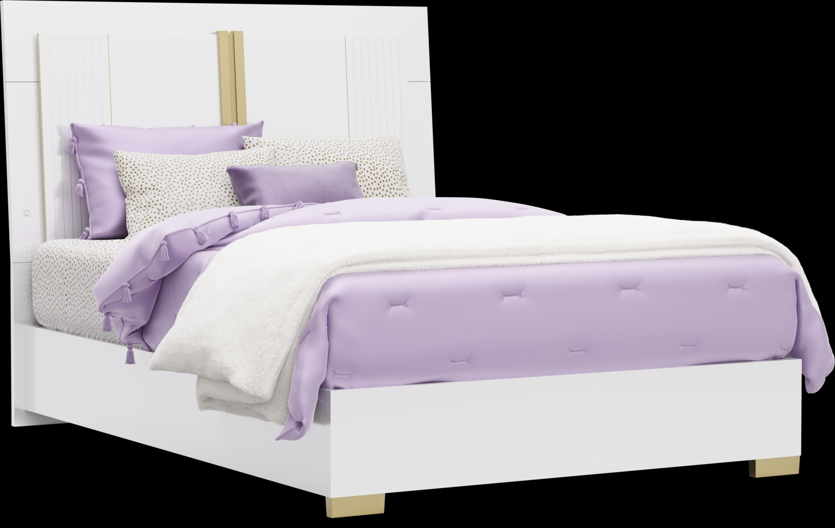 Kids Valentina White Full Sleigh Bedroom - Thumbnail - Image 2