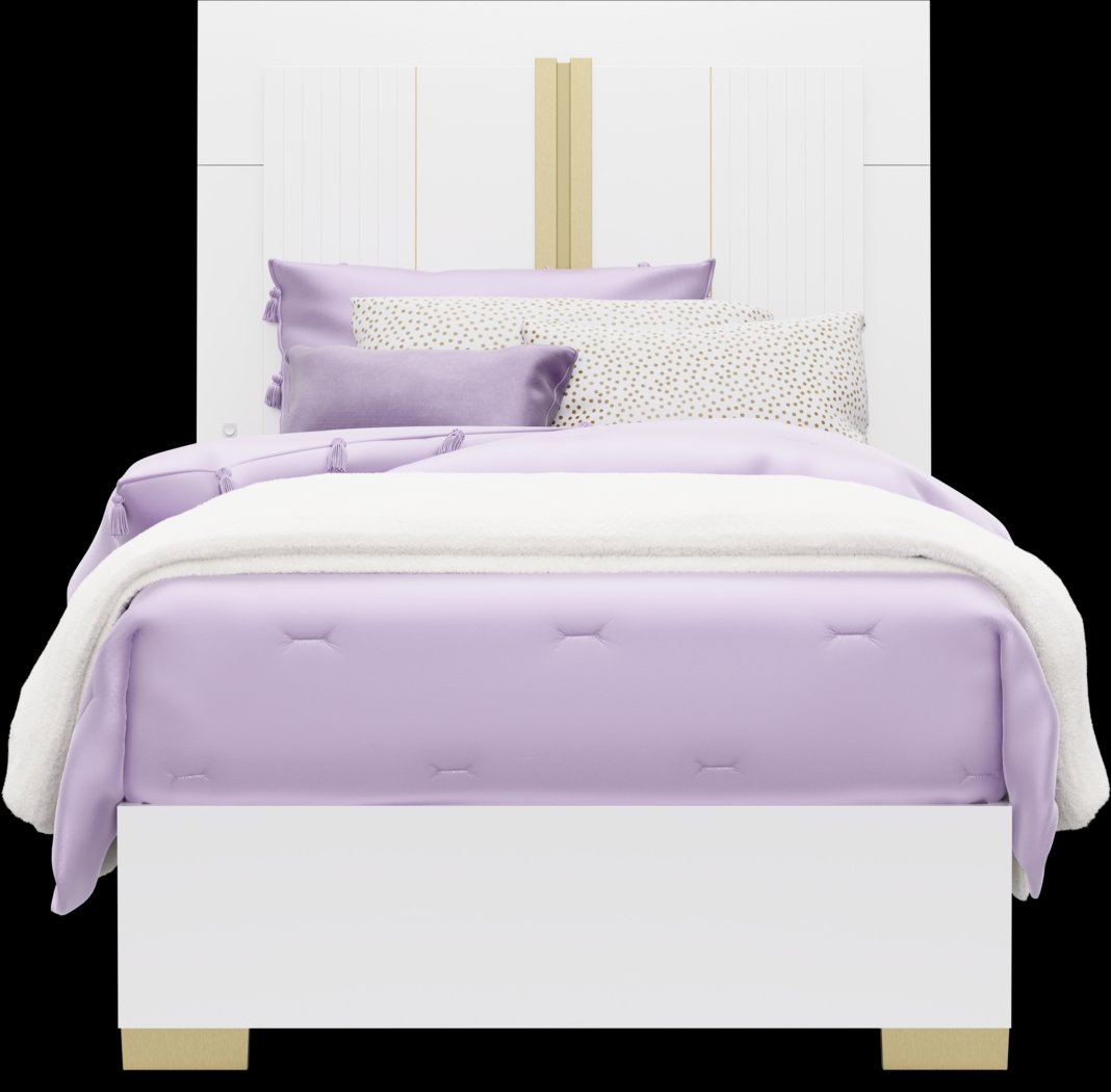 Kids Valentina White Twin Sleigh Bed - Thumbnail - Image 3