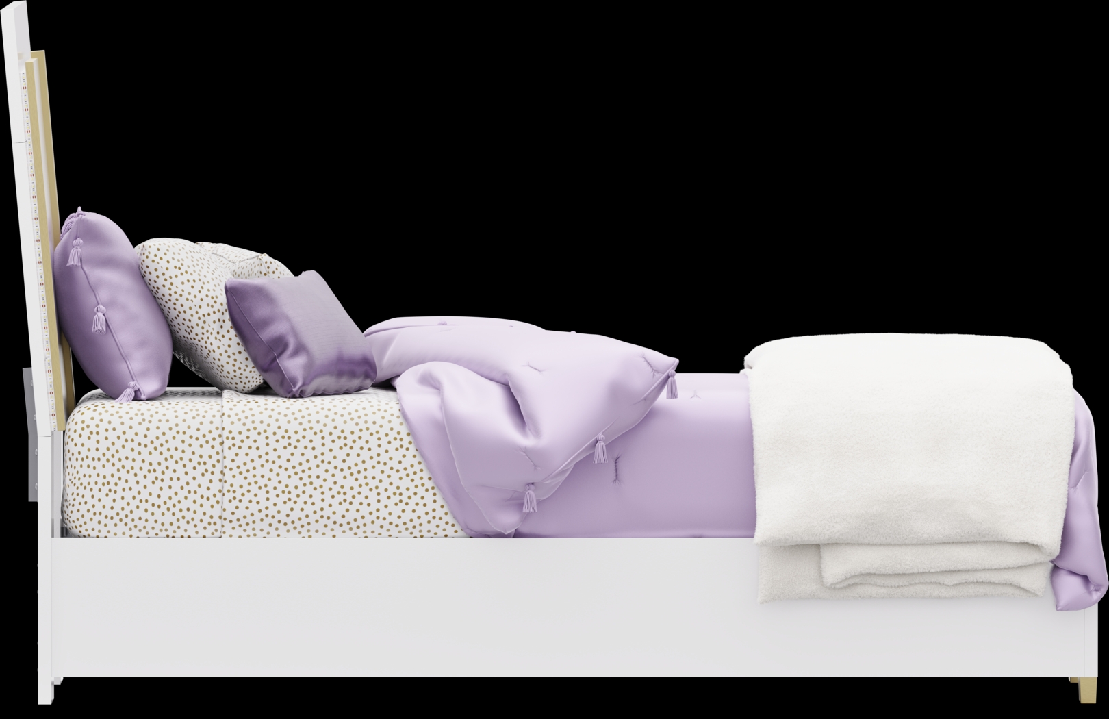 Kids Valentina White Twin Sleigh Bed - Thumbnail - Image 4