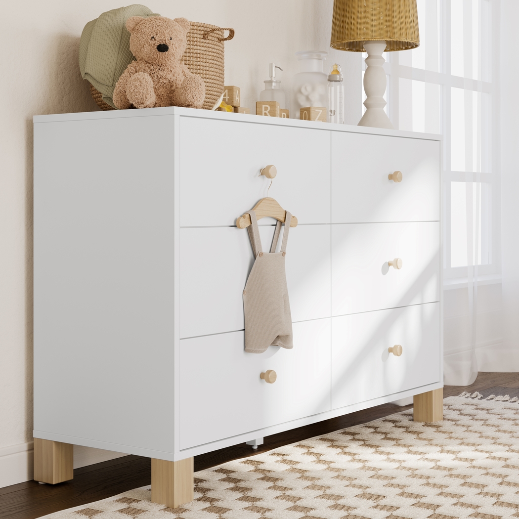 Kids Valesti II White/Driftwood Dresser - Thumbnail - Image 2