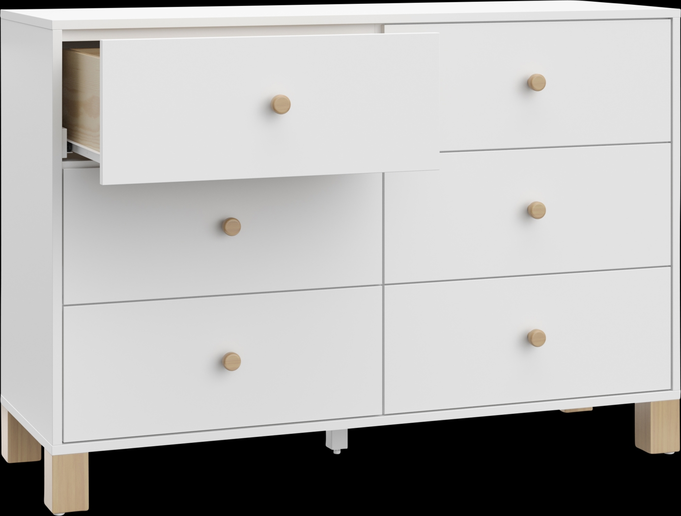 Kids Valesti II White/Driftwood Dresser - Thumbnail - Image 4