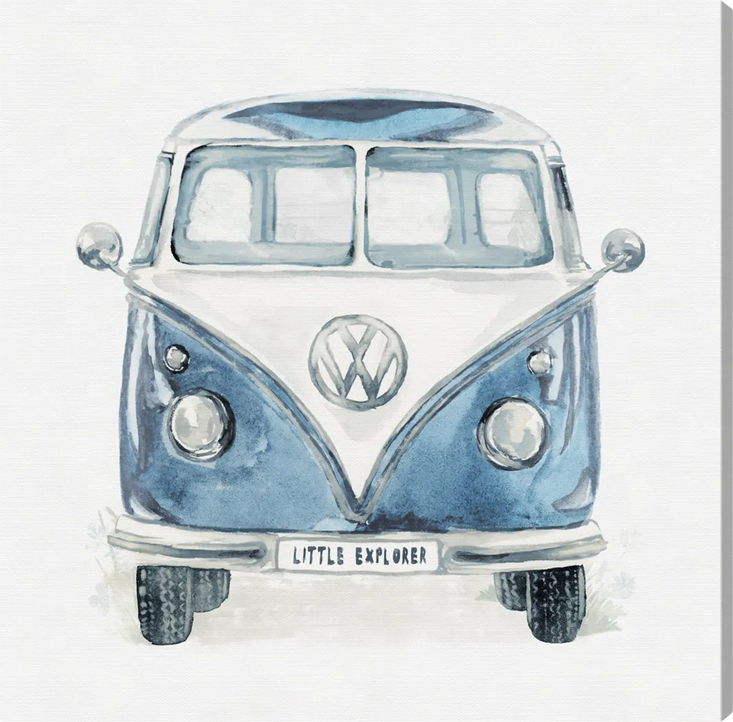 Kids Van Explorer Blue Small Wall Art - Thumbnail - Image 1