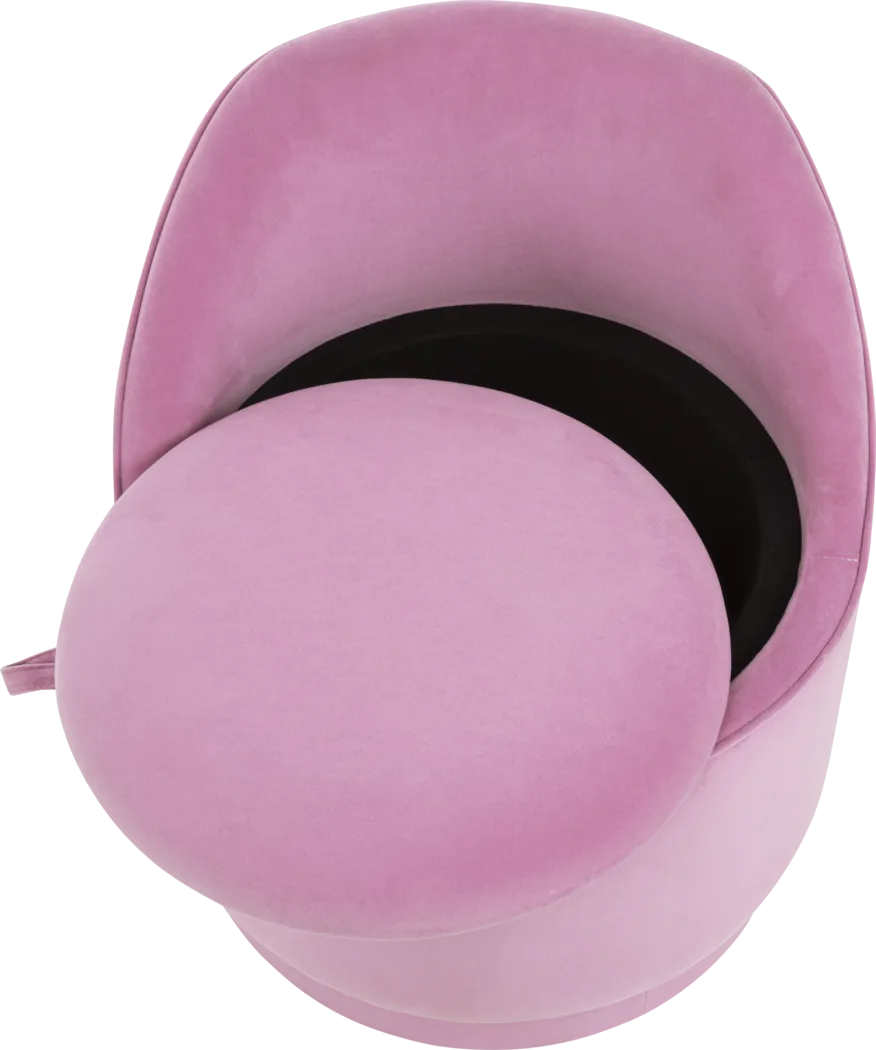 Kids Vannah Pink Swivel Storage Stool - Thumbnail - Image 3