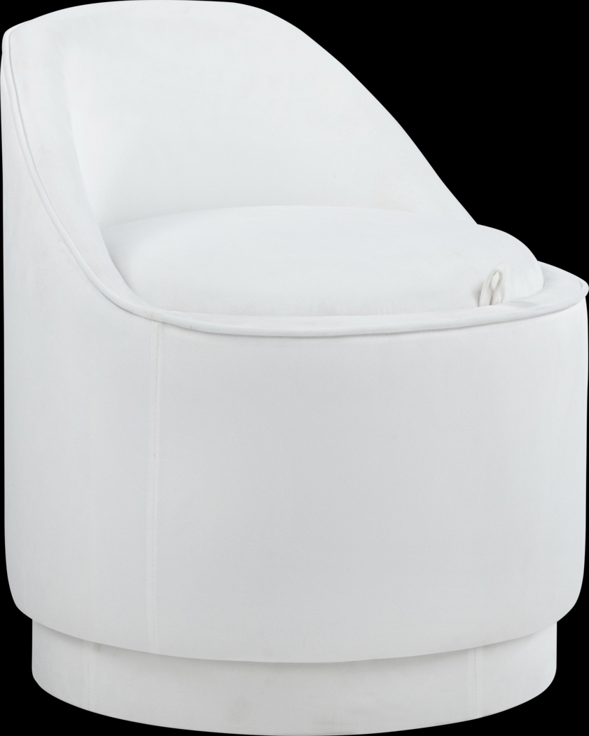 Kids Vannah White Swivel Storage Stool - Thumbnail - Image 1