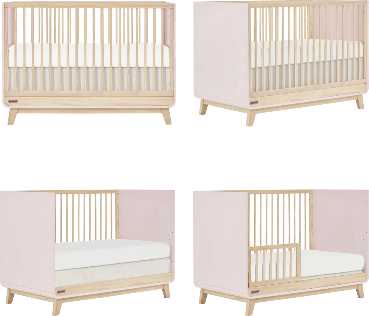 Kids Velqui Pink Convertible Crib - Thumbnail - Image 2