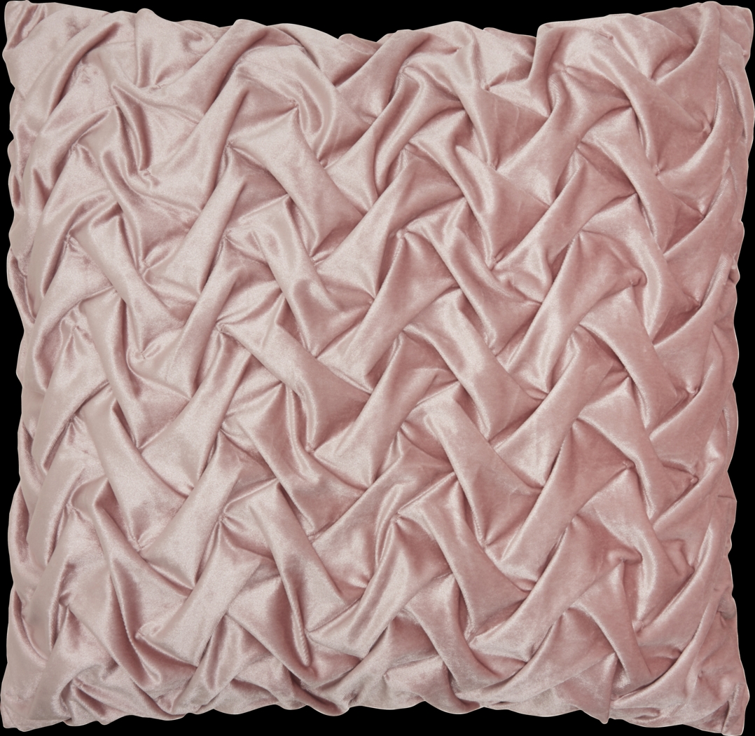 Kids Velvet Ruche Pink Accent Pillow - Thumbnail - Image 1