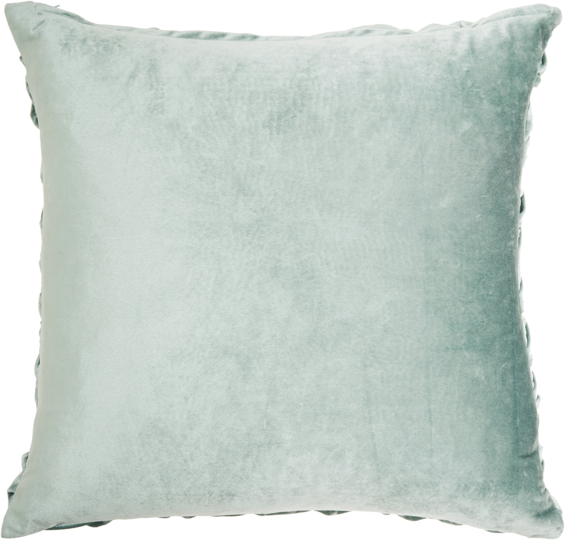 Kids Velvet Ruche Teal Accent Pillow - Thumbnail - Image 2
