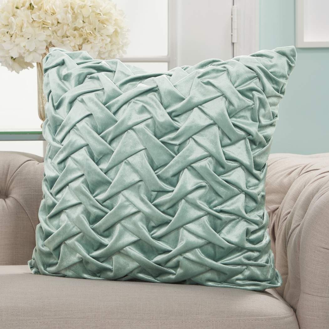 Kids Velvet Ruche Teal Accent Pillow - Thumbnail - Image 3