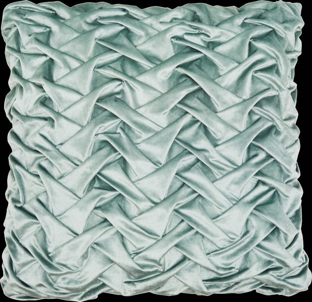 Kids Velvet Ruche Teal Accent Pillow - Thumbnail - Image 1