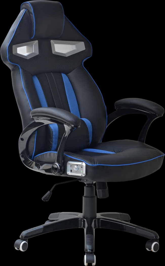 Kids Venture Quest Black/Blue Gaming Desk Chair - Thumbnail - Image 1