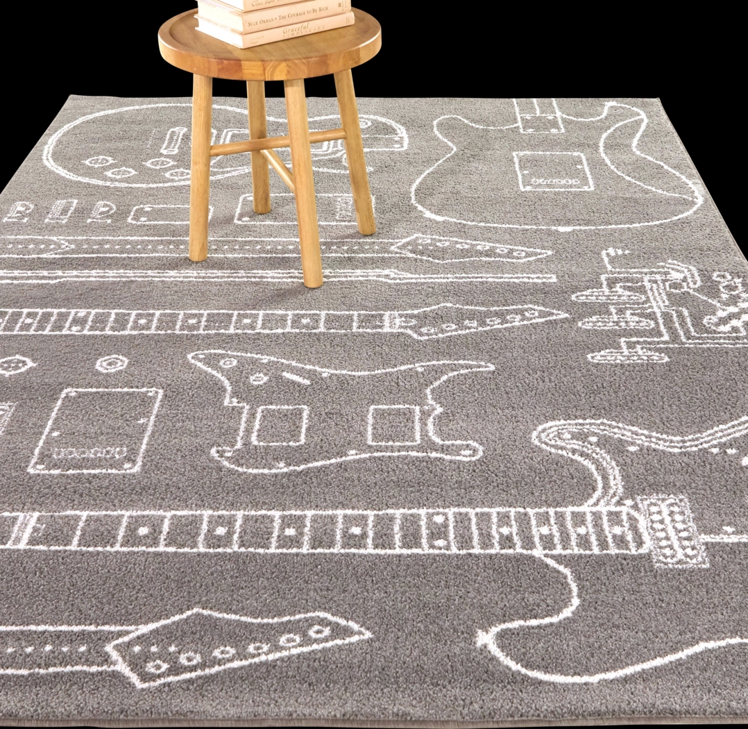 Kids Vesclub Gray 5'3 x 7' Rug - Thumbnail - Image 2
