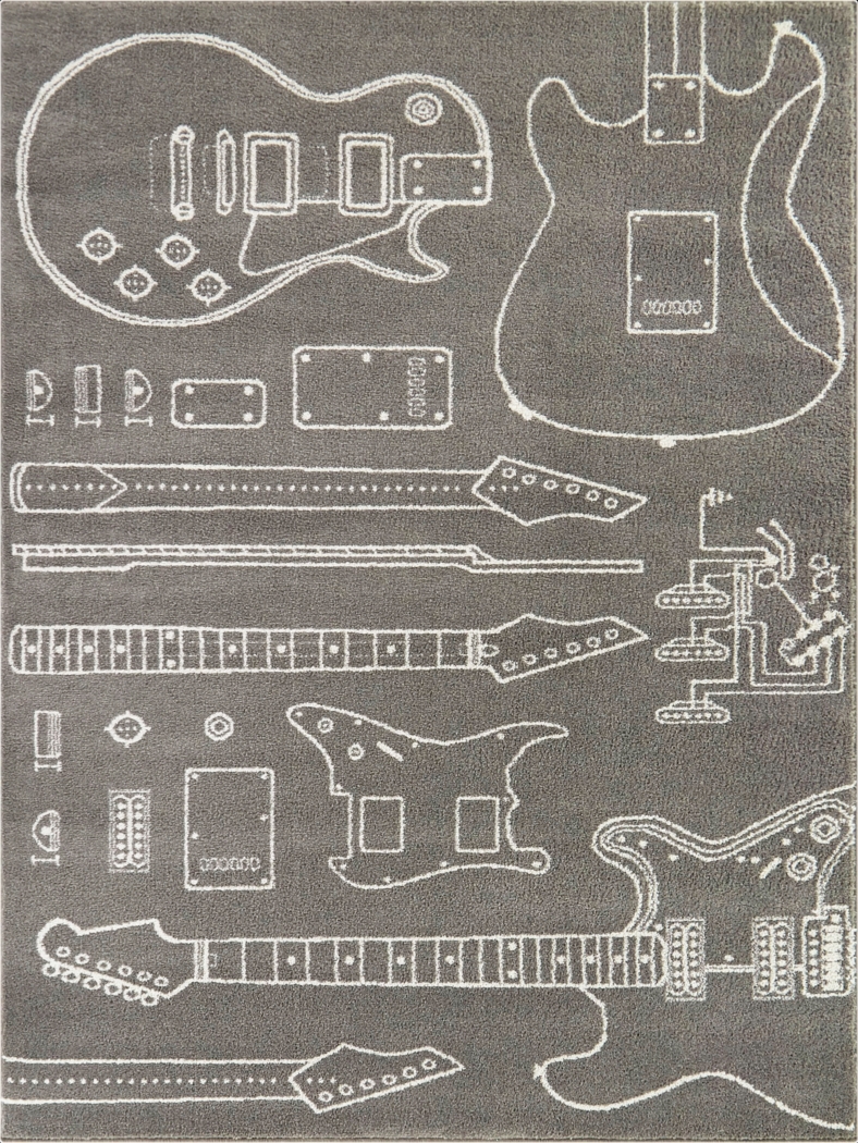 Kids Vesclub Gray 5'3 x 7' Rug - Thumbnail - Image 1