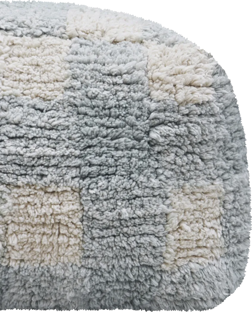 Kids Vichy Blue/Sage Pouf - Thumbnail - Image 2