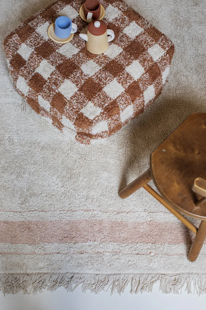 Kids Vichy Brown Pouf - Thumbnail - Image 3