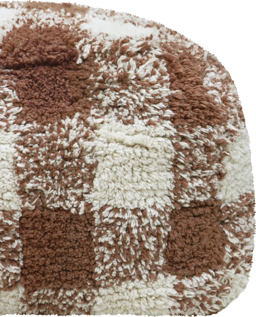 Kids Vichy Brown Pouf - Thumbnail - Image 5