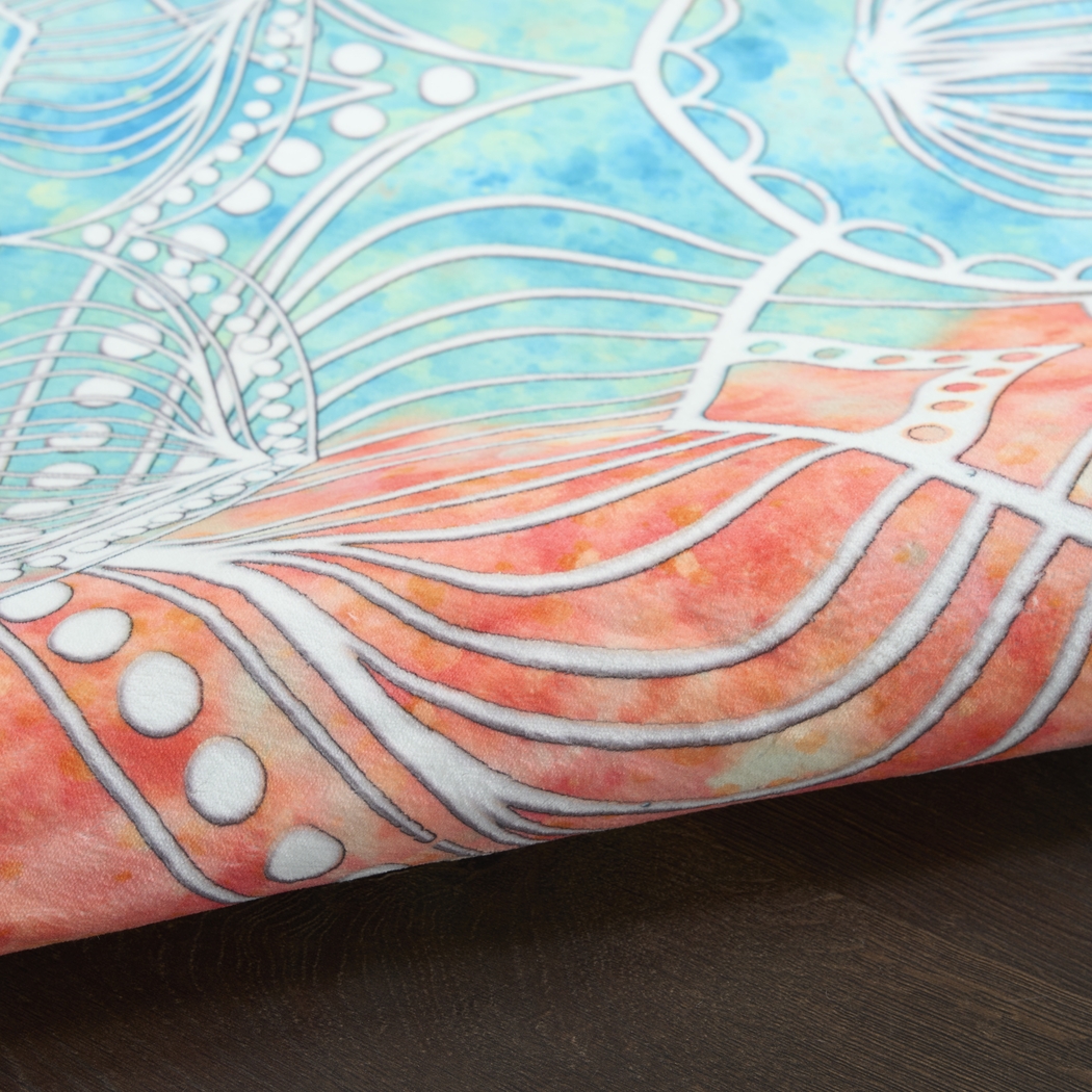 Kids Viggo Teal 5' Round Rug - Thumbnail - Image 9