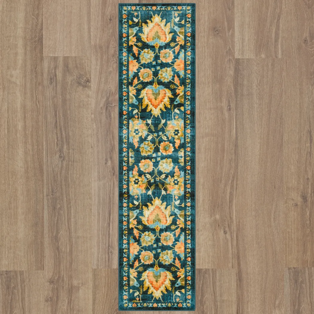 Kids Vine Life Denim 2' x 8' Runner Rug - Thumbnail - Image 4