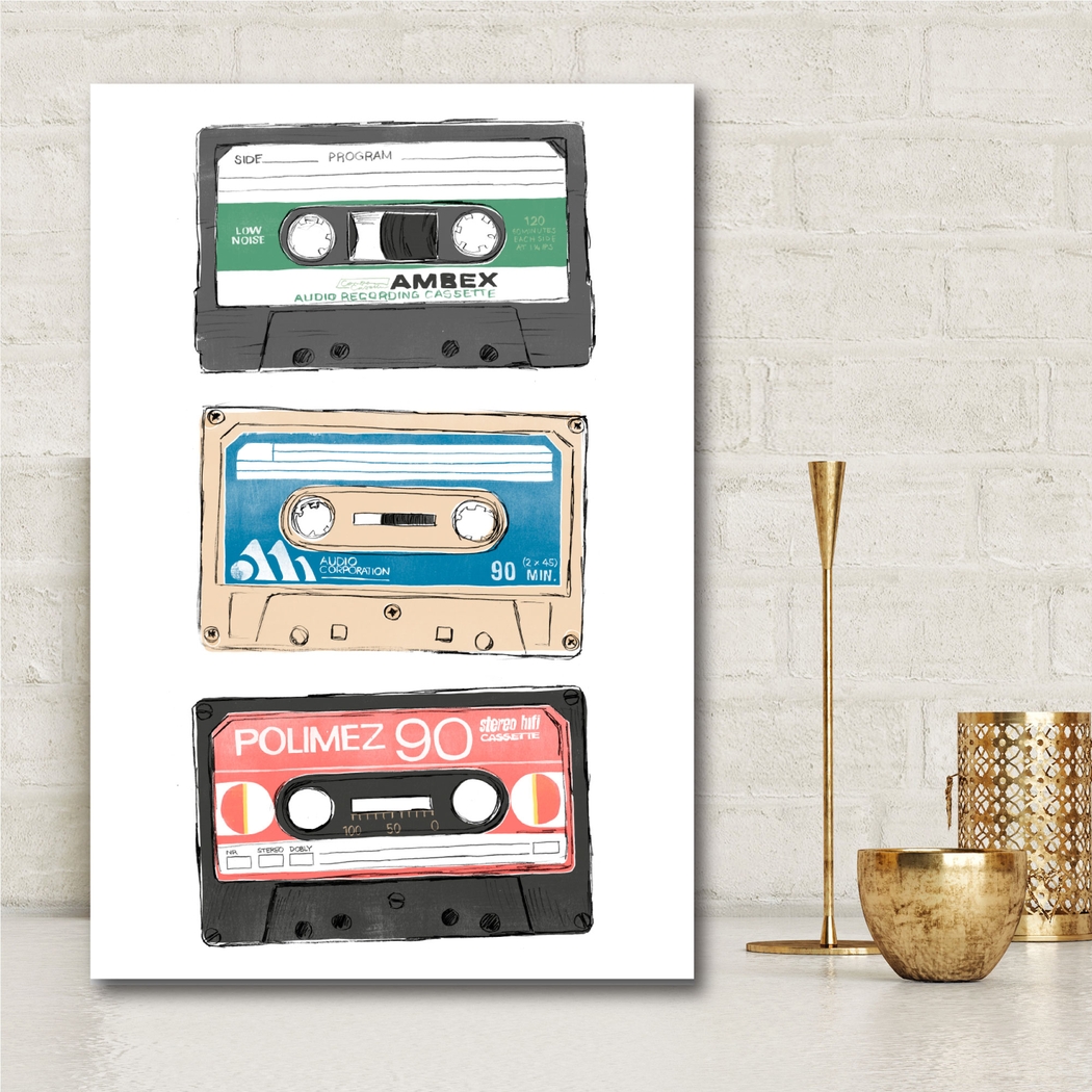 Kids Vintage Cassette White Artwork - Thumbnail - Image 2