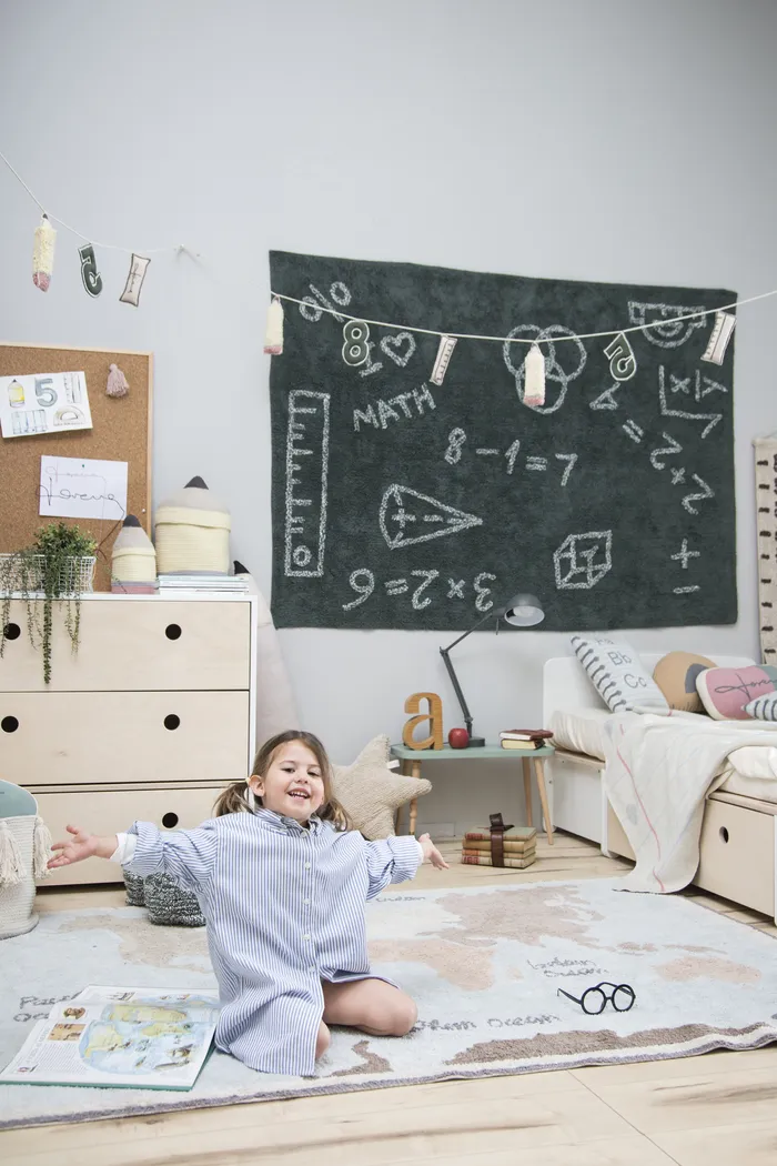 Kids Vintage Map Multi 4'7 x 6'7 Machine Washable Rug - Thumbnail - Image 5