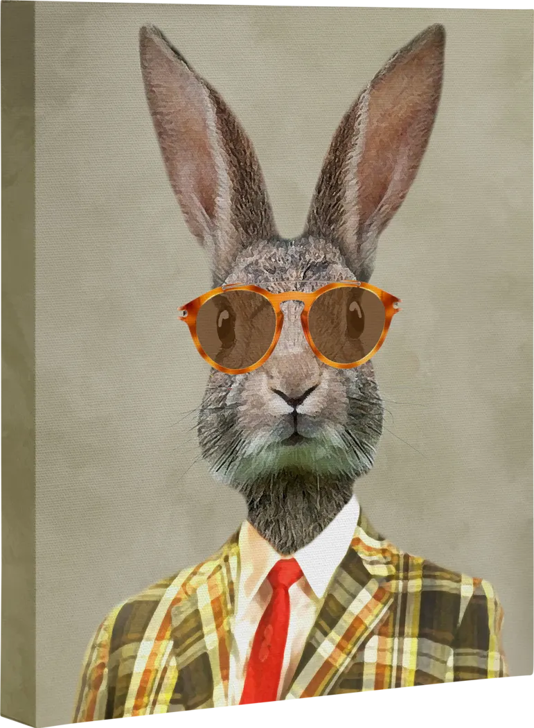 Kids Vintage Mister Rabbit II Beige Artwork - Thumbnail - Image 1