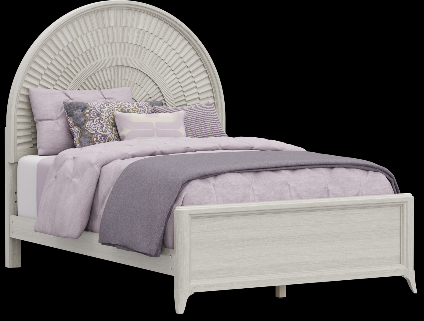 Kids Vivien Wirebrush Gray Full Panel Bed - Thumbnail - Image 1