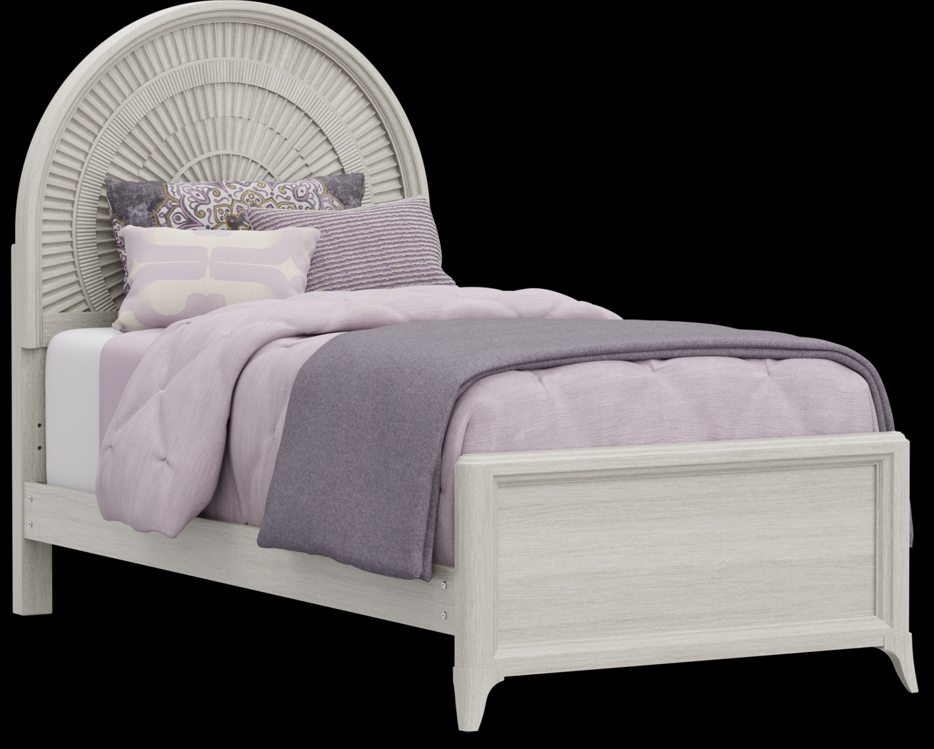 Kids Vivien Wirebrush Gray Twin Panel Bedroom - Thumbnail - Image 2