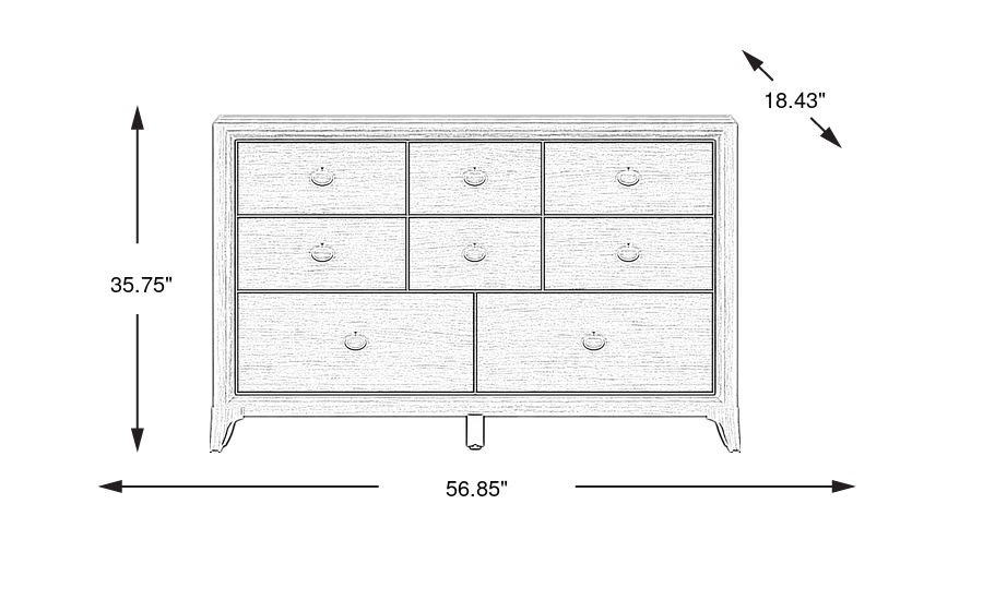 Dimension Image. Please refer to the Dimension Tab on this page for dimension details.