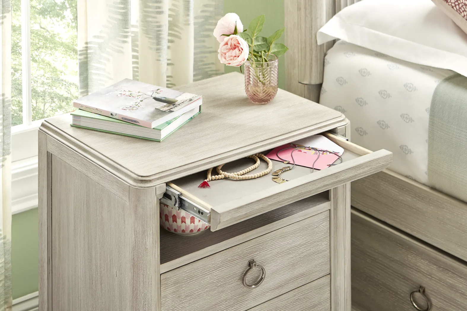 Kids Vivien Wirebrush Gray Nightstand - Thumbnail - Image 3