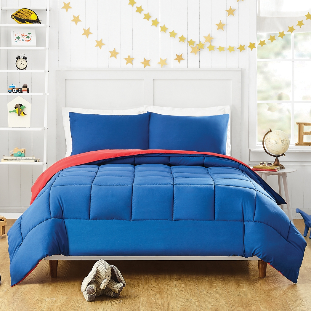 Kids Vroomy Blue Twin Comforter Set - Thumbnail - Image 1