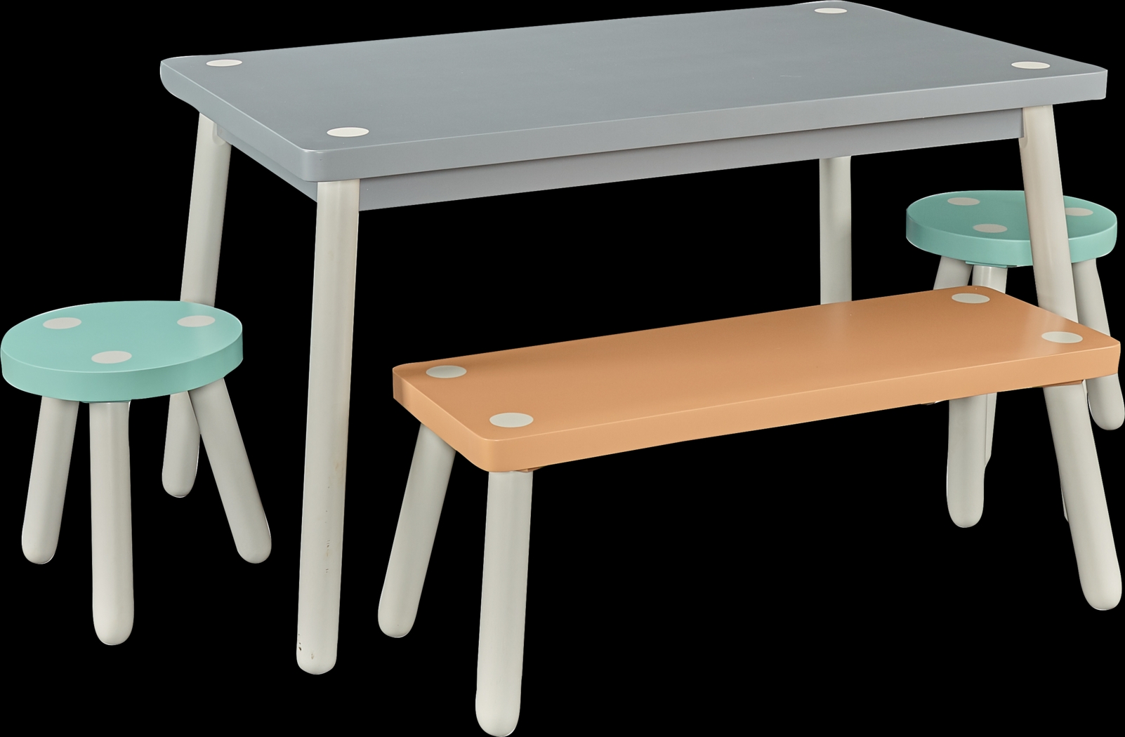 Kids Wafer Gray 4 Pc Table Set - Thumbnail - Image 1