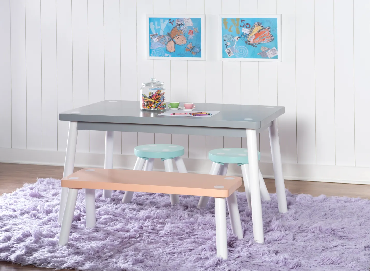 Kids Wafer Gray 4 Pc Table Set - Thumbnail - Image 3