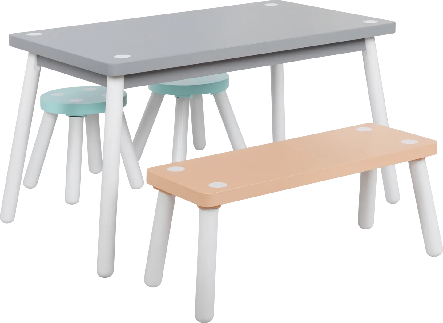 Kids Wafer Gray 4 Pc Table Set - Thumbnail - Image 1