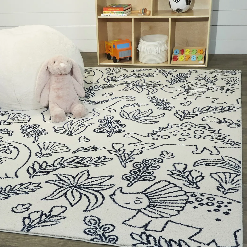 Kids Walsbrook Cream 5'3 x 7' Rug - Thumbnail - Image 2