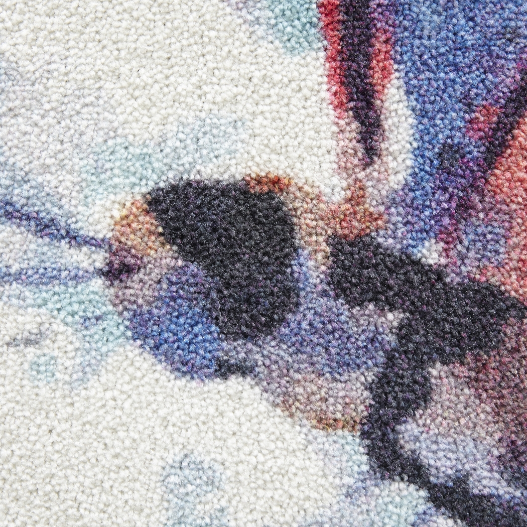 Kids Watercolor Flutter Purple 3' x 5' Rug - Thumbnail - Image 4