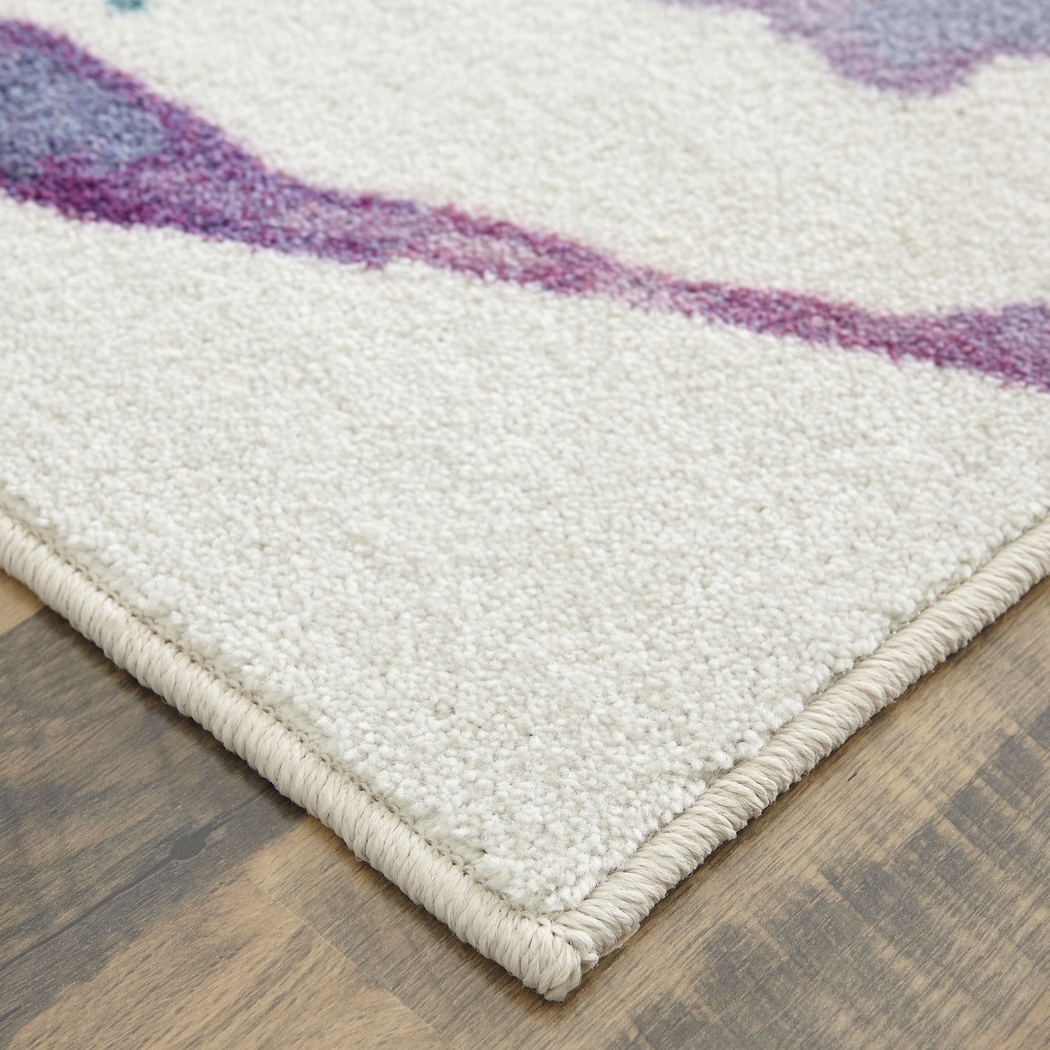 Kids Watercolor Flutter Purple 3' x 5' Rug - Thumbnail - Image 5