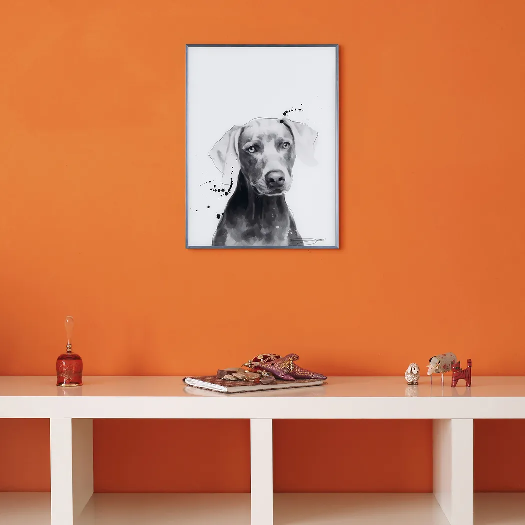 Kids Weimaraner Pup Black Wall Art - Thumbnail - Image 4