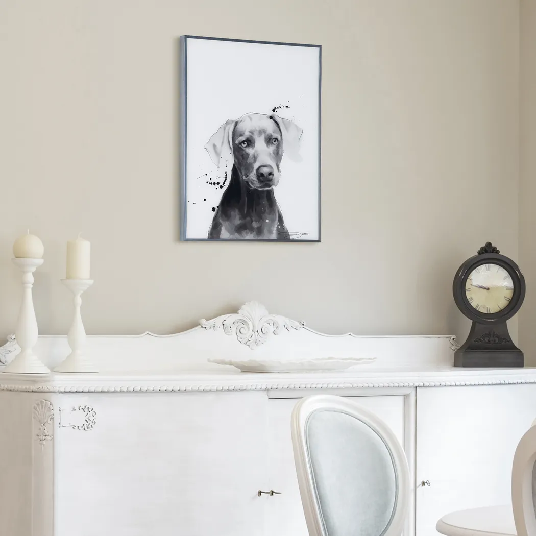 Kids Weimaraner Pup Black Wall Art - Thumbnail - Image 6