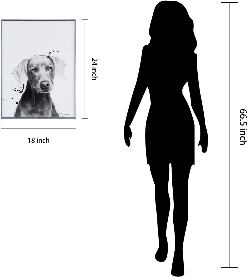 Kids Weimaraner Pup Black Wall Art - Thumbnail - Image 8