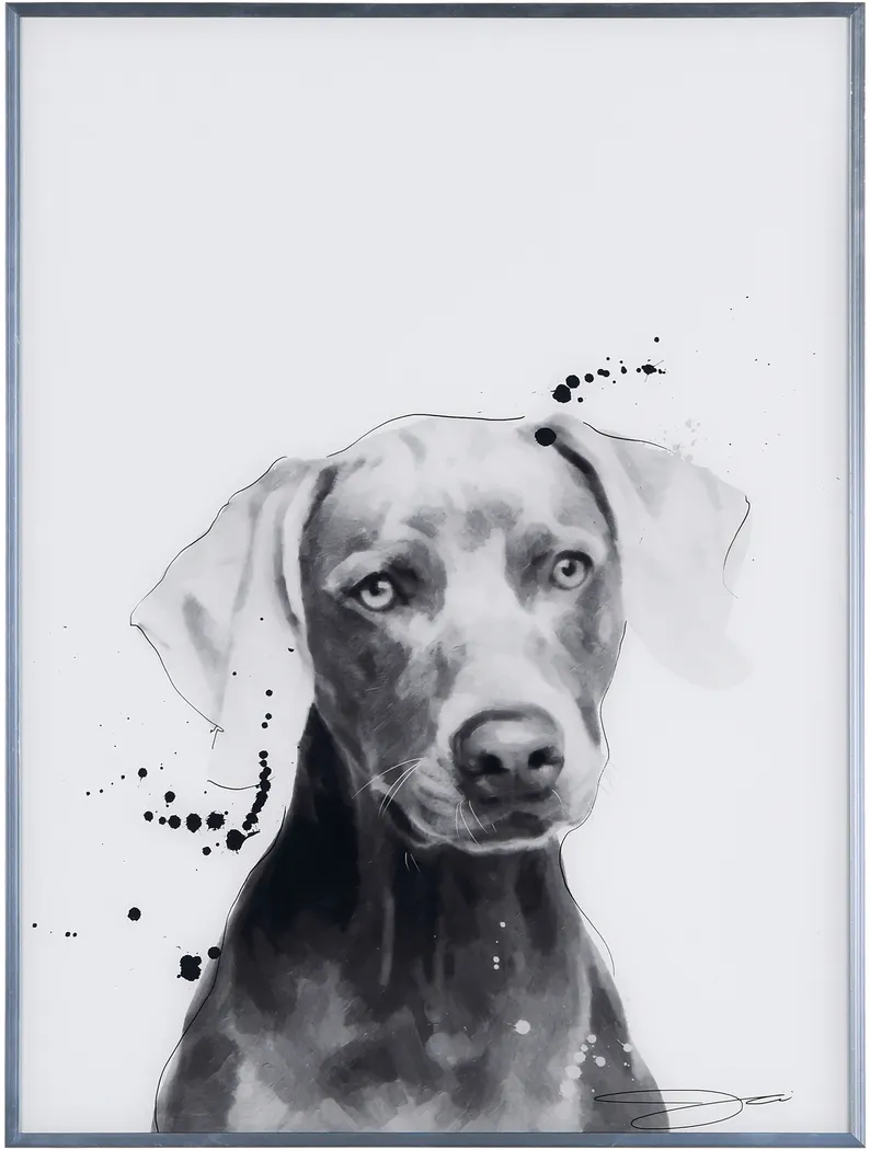 Kids Weimaraner Pup Black Wall Art - Thumbnail - Image 1