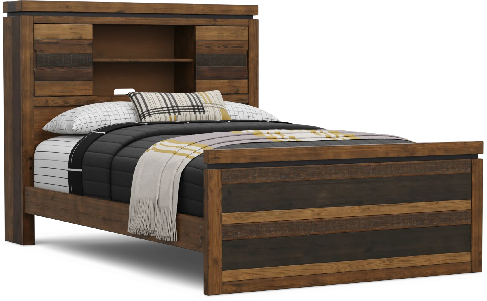 Kids Westover Hills Jr Brown Full Bookcase Bed - Thumbnail - Image 1