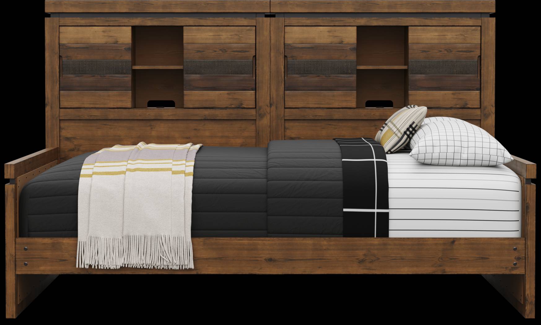 Kids Westover Hills Jr Brown Full Bookcase Wall Bed - Thumbnail - Image 2