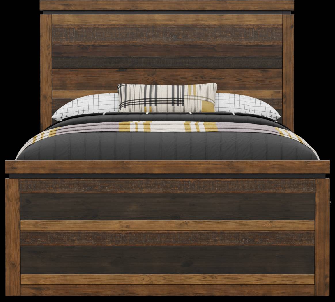 Kids Westover Hills Jr Brown Full Panel Bed with 2 Storage Side Rails - Thumbnail - Image 2