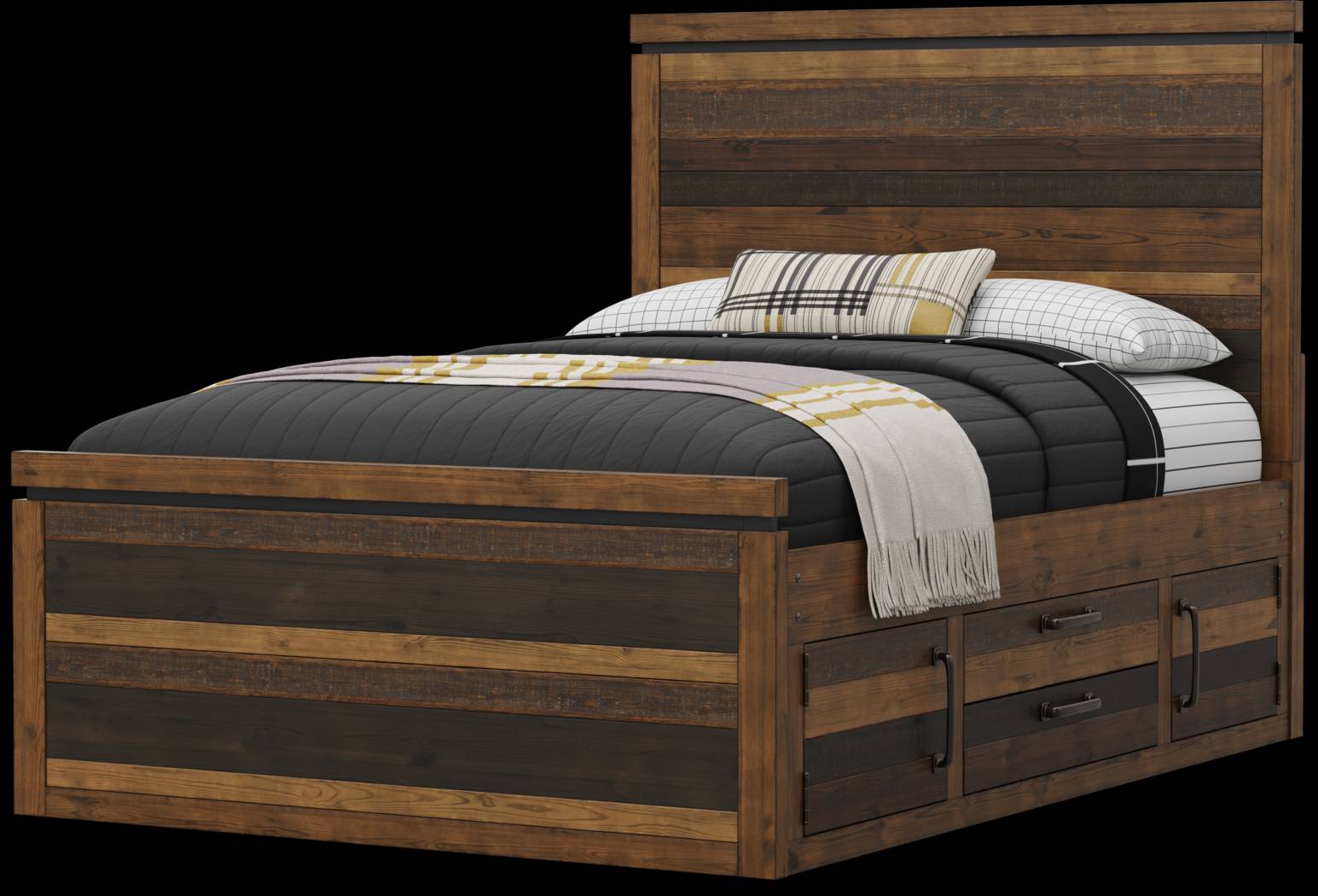 Kids Westover Hills Jr Brown Full Panel Bed with 2 Storage Side Rails - Thumbnail - Image 3